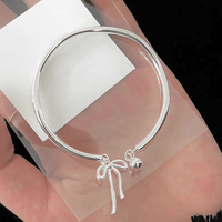 Thumbnail for Handmade Silver Ribbon Bangle Bracelet - ArtGalleryZen