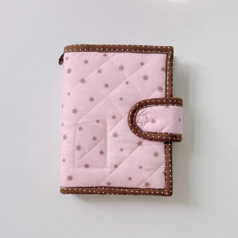Handmade Star Polka Dot Pink A6 B6 A5 Fabric Book Cover - ArtGalleryZen
