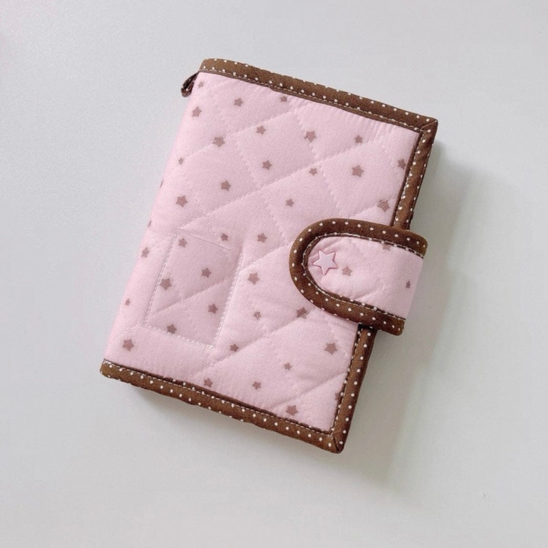 Handmade Star Polka Dot Pink A6 B6 A5 Fabric Book Cover - ArtGalleryZen