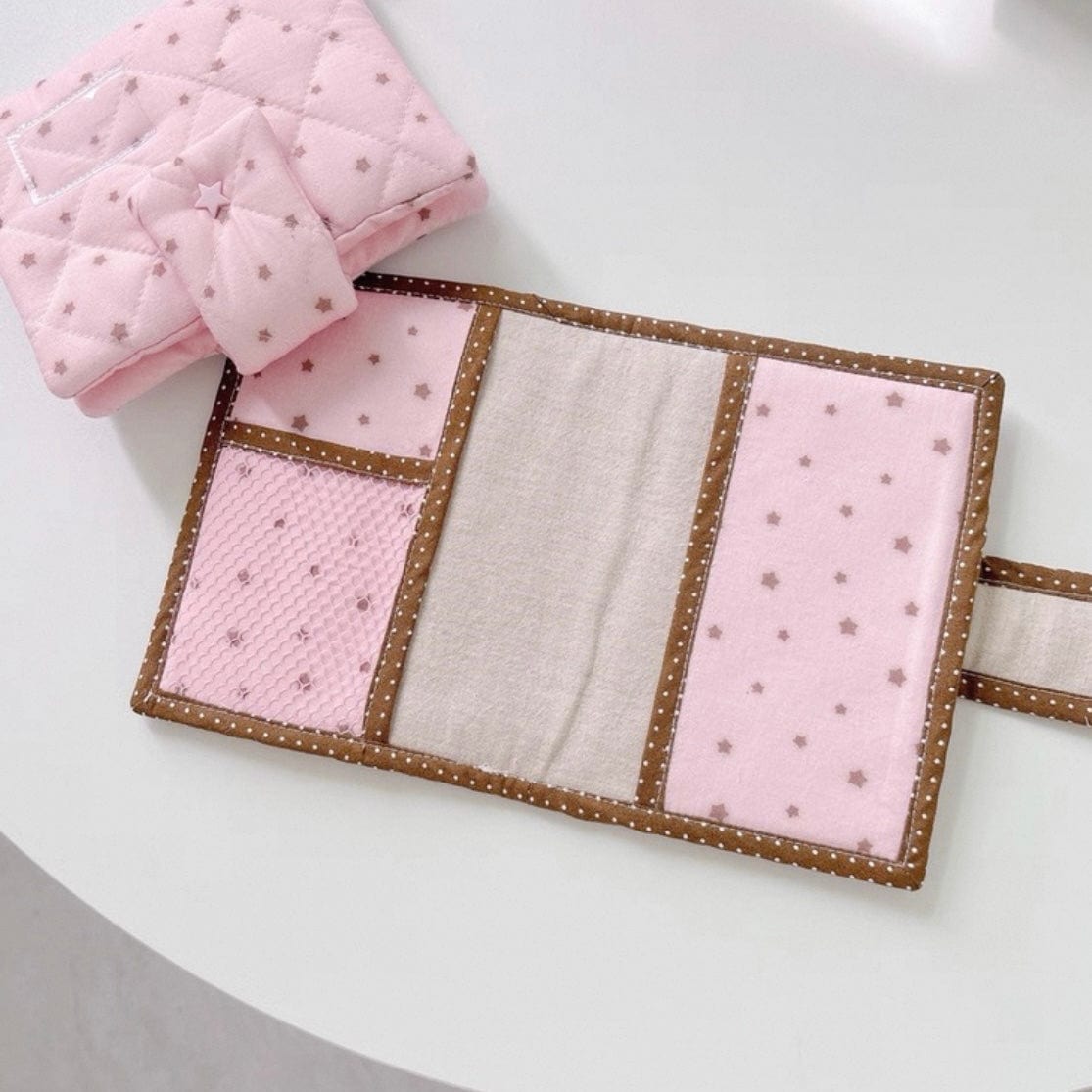 Handmade Star Polka Dot Pink A6 B6 A5 Fabric Book Cover - ArtGalleryZen