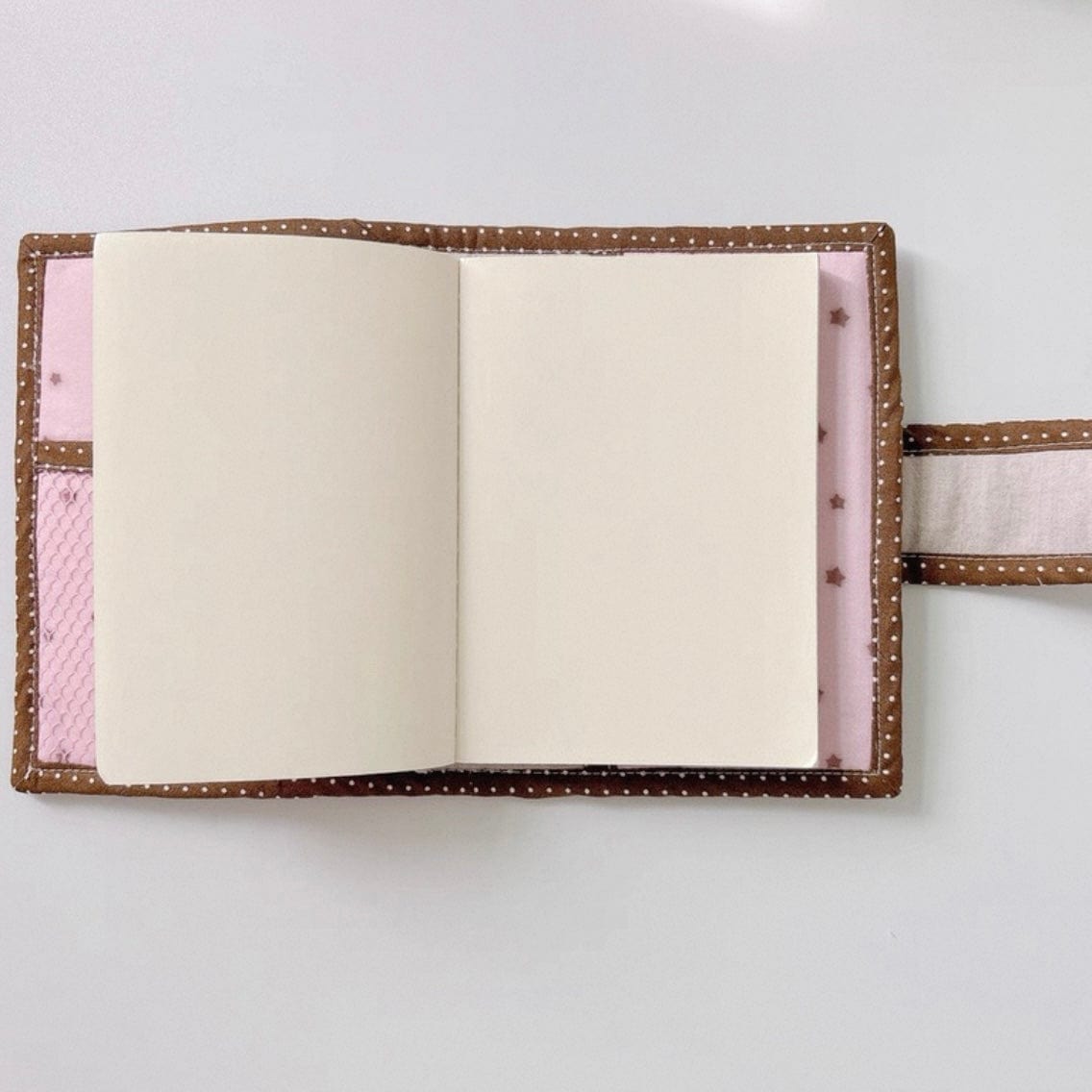 Handmade Star Polka Dot Pink A6 B6 A5 Fabric Book Cover - ArtGalleryZen