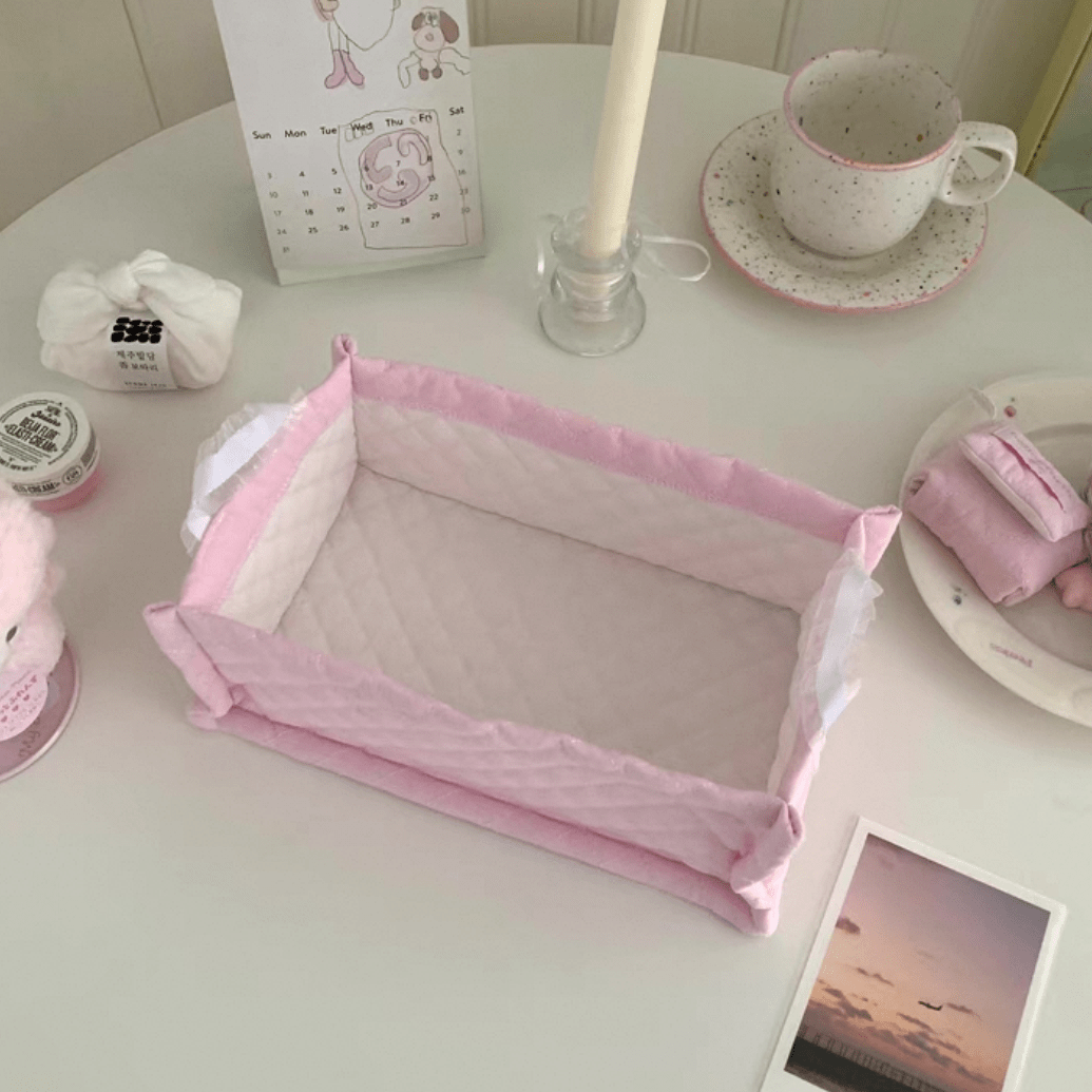 Handmade Sweet Heart Tulip Fabric Storage Basket - ArtGalleryZen