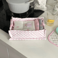 Thumbnail for Handmade Sweet Heart Tulip Fabric Storage Basket - ArtGalleryZen