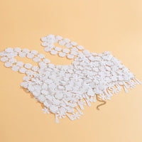 Thumbnail for Handmade White Black Mirror Sequins Tassel Party Tank Top - ArtGalleryZen