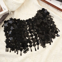 Thumbnail for Handmade White Black Sequins Tassel Patchwork Strappy Nightclub Party Mini Skirt