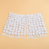 Thumbnail for Handmade White Black Sequins Tassel Patchwork Strappy Nightclub Party Mini Skirt