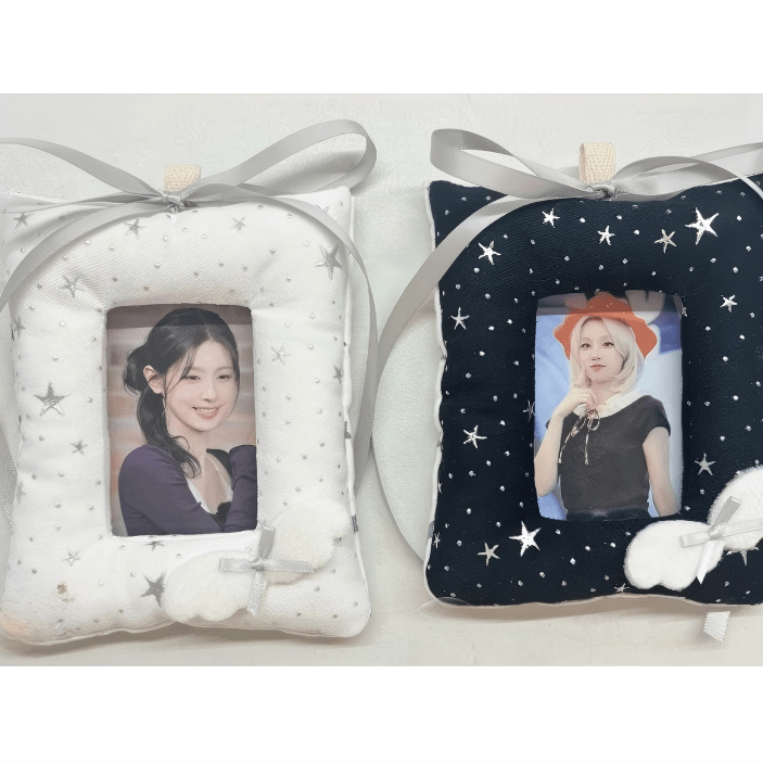 Handmade Wing Star Fabric Photocard Holder Keychain Kpop Card Display - ArtGalleryZen