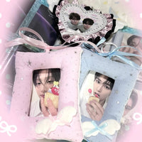 Thumbnail for Handmade Wing Star Fabric Photocard Holder Keychain Kpop Card Display - ArtGalleryZen