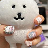 Thumbnail for Handmade Y2K Doro Cat Clover 3D Press on Nails Short False Nail