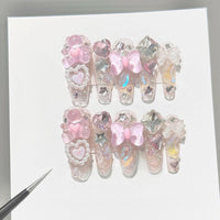 Thumbnail for Handmade Y2K Gummy Bears Bowknot 3D Press on Nails False Nail - ArtGalleryZen