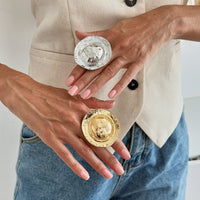 Thumbnail for Hat Shaped Ring - Gold Silver Tone Statement Jewelry for Women - ArtGalleryZen