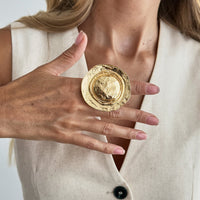 Thumbnail for Hat Shaped Ring - Gold Silver Tone Statement Jewelry for Women - ArtGalleryZen