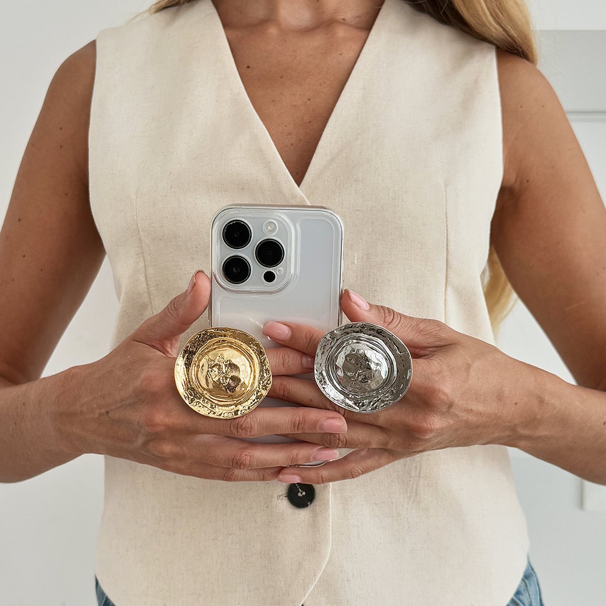 Hat Shaped Ring - Gold Silver Tone Statement Jewelry for Women - ArtGalleryZen