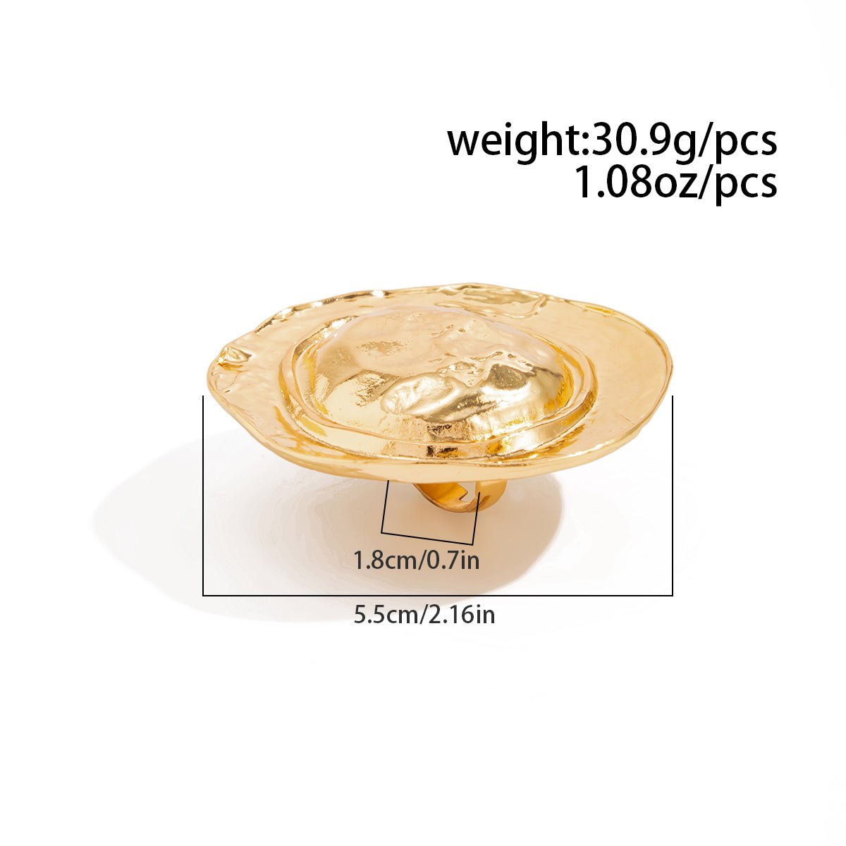 Hat Shaped Ring - Gold Silver Tone Statement Jewelry for Women - ArtGalleryZen