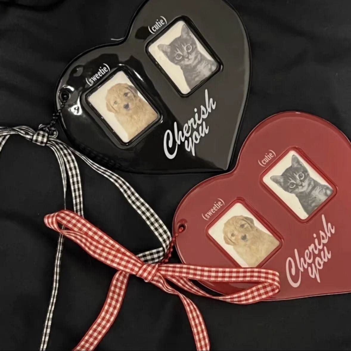 Heart Couples Keychain Kpop Photocard Holder - ArtGalleryZen