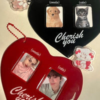 Thumbnail for Heart Couples Keychain Kpop Photocard Holder - ArtGalleryZen