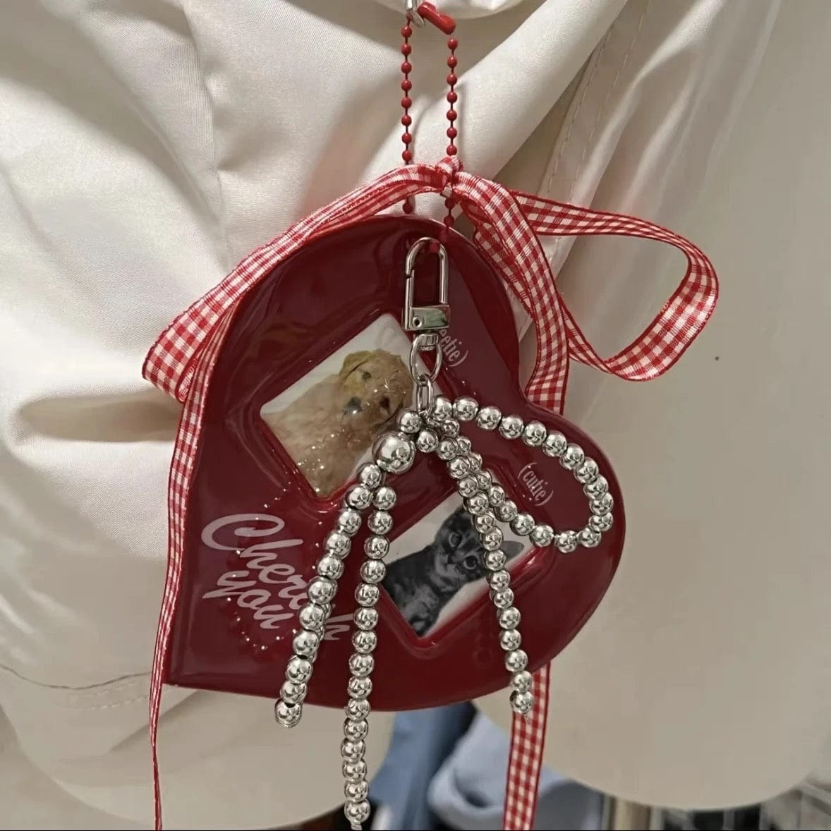 Heart Couples Keychain Kpop Photocard Holder - ArtGalleryZen