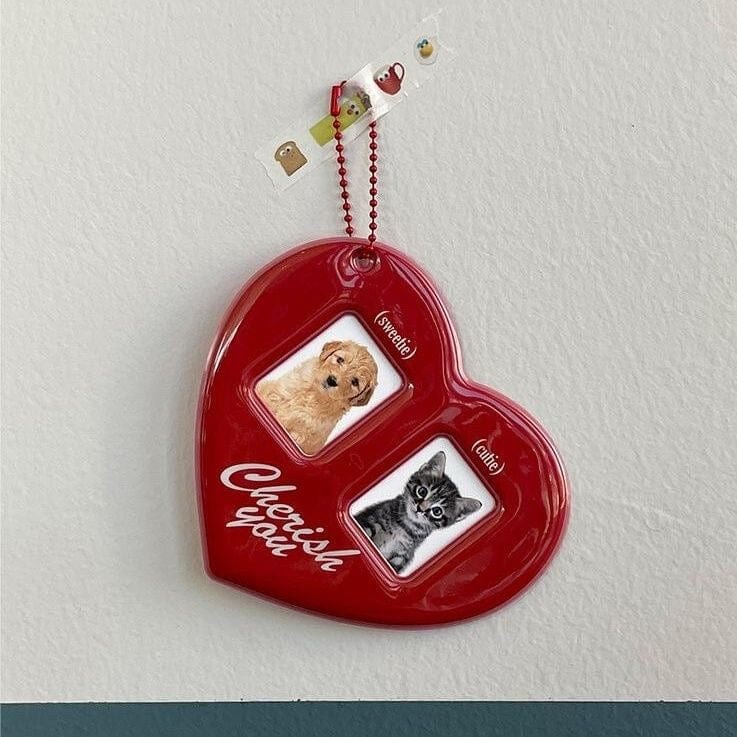 Heart Couples Keychain Kpop Photocard Holder - ArtGalleryZen