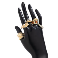 Thumbnail for Hip Hop 7pcs Crystal Inlaid Pleated Open Ring Set