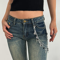 Thumbnail for Hip Hop Layered Star Pendant Acrylic Bead Trouser Chain - ArtGalleryZen