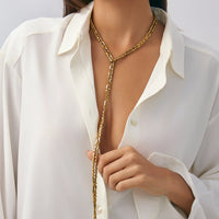 Thumbnail for Hip - hop Style Square Beaded Long Chain Necklace - ArtGalleryZen