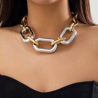 Thumbnail for Hip Hop Two Tone Chunky Cable Chain Choker Necklace - ArtGalleryZen