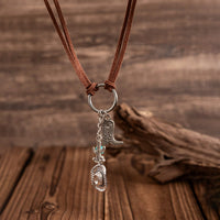 Thumbnail for Hippie Cactus Cowboy Hat Boots Pendant Velvet Necklace - ArtGalleryZen