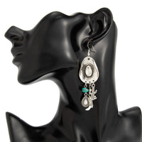 Thumbnail for Hippie Cowboy Hat Turquoise Boot Cactus Dangle Earrings - ArtGalleryZen