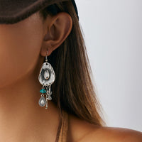 Thumbnail for Hippie Cowboy Hat Turquoise Boot Cactus Dangle Earrings - ArtGalleryZen