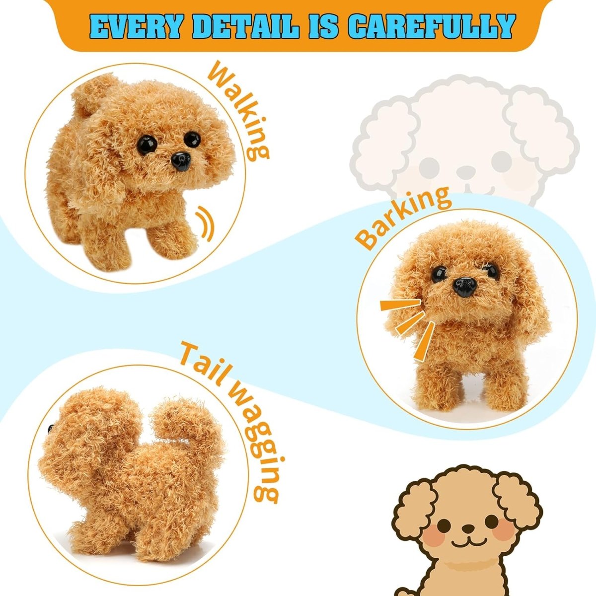 Interactive Plush Puppy Toy - Walking Barking Electronic Pet Dog - ArtGalleryZen