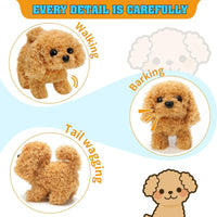 Thumbnail for Interactive Plush Puppy Toy - Walking Barking Electronic Pet Dog - ArtGalleryZen