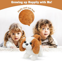 Thumbnail for Interactive Plush Puppy Toy - Walking Barking Electronic Pet Dog - ArtGalleryZen