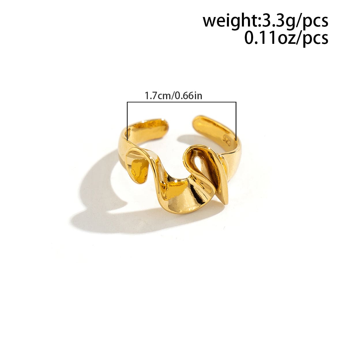 Irregular Abstract Curved Ribbon Open Ring