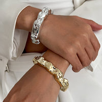 Thumbnail for Irregular Abstract Lava Open Bangle Bracelet