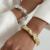 Thumbnail for Irregular Abstract Lava Open Bangle Bracelet