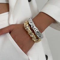 Thumbnail for Irregular Abstract Lava Open Bangle Bracelet