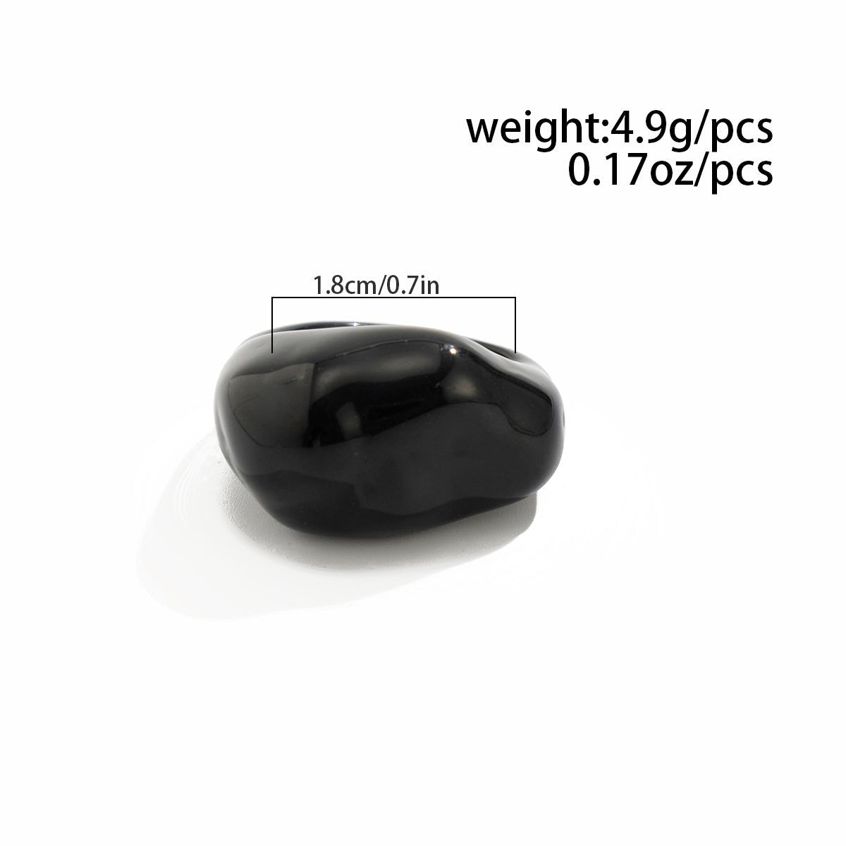 Irregular Chunky Black And White Resin Ring - ArtGalleryZen