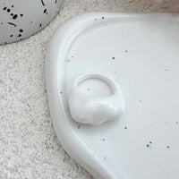 Thumbnail for Irregular Chunky Black And White Resin Ring - ArtGalleryZen