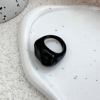 Thumbnail for Irregular Chunky Black And White Resin Ring - ArtGalleryZen