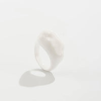 Thumbnail for Irregular Chunky Black And White Resin Ring - ArtGalleryZen