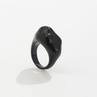 Thumbnail for Irregular Chunky Black And White Resin Ring - ArtGalleryZen