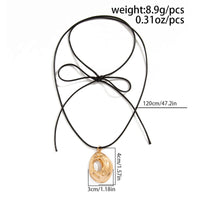 Thumbnail for Irregular Chunky Hoop Pendant Wax Cord String Necklace