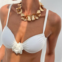 Thumbnail for Irregular Chunky Pleated Flower Petal Necklace - ArtGalleryZen