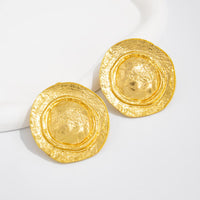 Thumbnail for Irregular Chunky Round Disk Stud Earrings - ArtGalleryZen