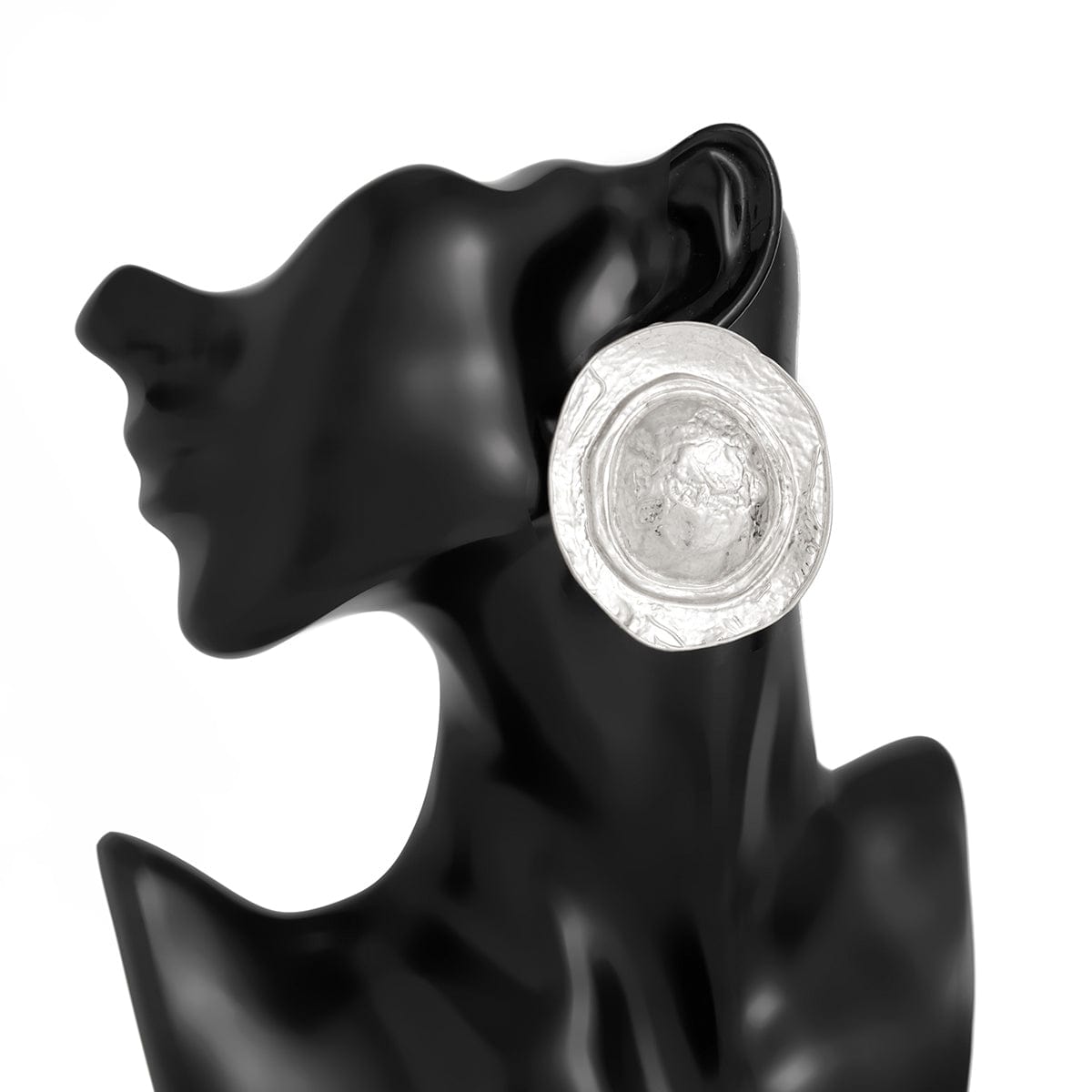 Irregular Chunky Round Disk Stud Earrings - ArtGalleryZen