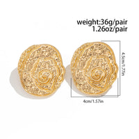 Thumbnail for Irregular Chunky Textured Oval Stud Earrings - ArtGalleryZen