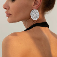 Thumbnail for Irregular Chunky Textured Oval Stud Earrings - ArtGalleryZen