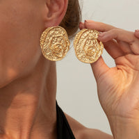 Thumbnail for Irregular Chunky Textured Oval Stud Earrings - ArtGalleryZen