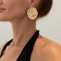 Thumbnail for Irregular Chunky Textured Oval Stud Earrings - ArtGalleryZen