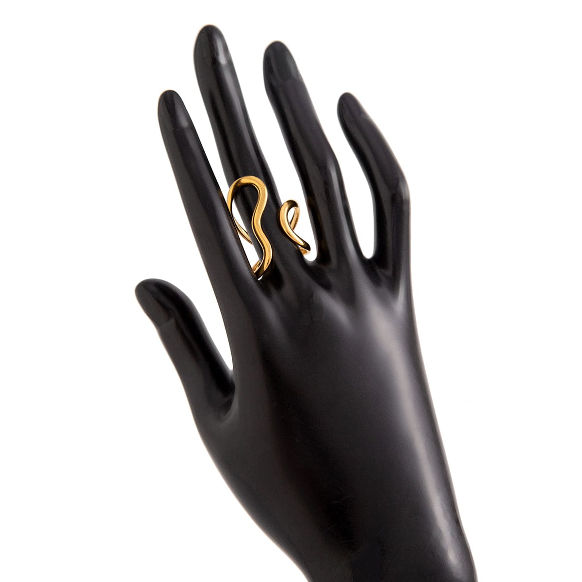 Irregular Curved Hollow Open Ring - ArtGalleryZen